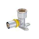 Cotovelo 90° Base Fixa c/ Flange p/ Gás 16mm x 1/2 Prensa ( Multicamada ) - EMMETI