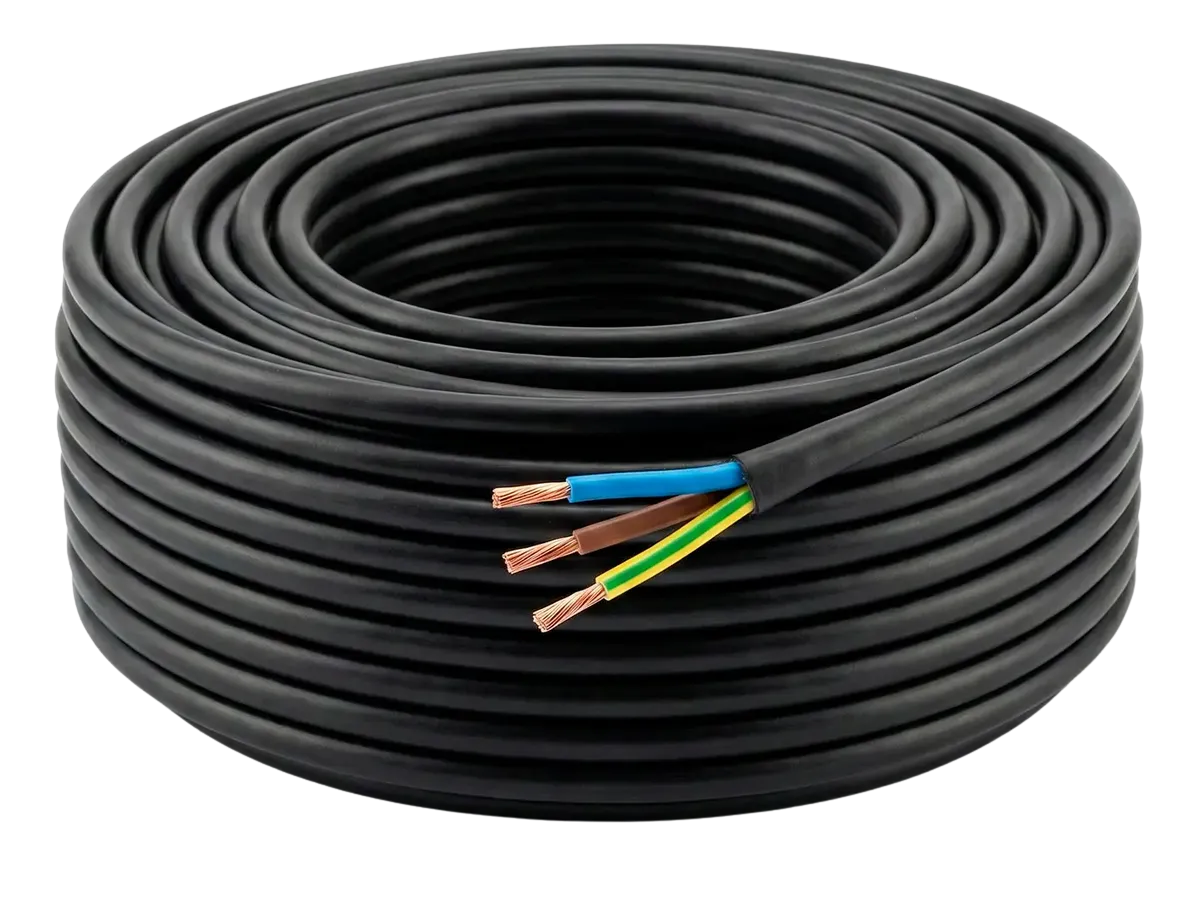 Rolo de 100M Cabo PP 3X1,50 MM Preto 100% Cobre - KBC