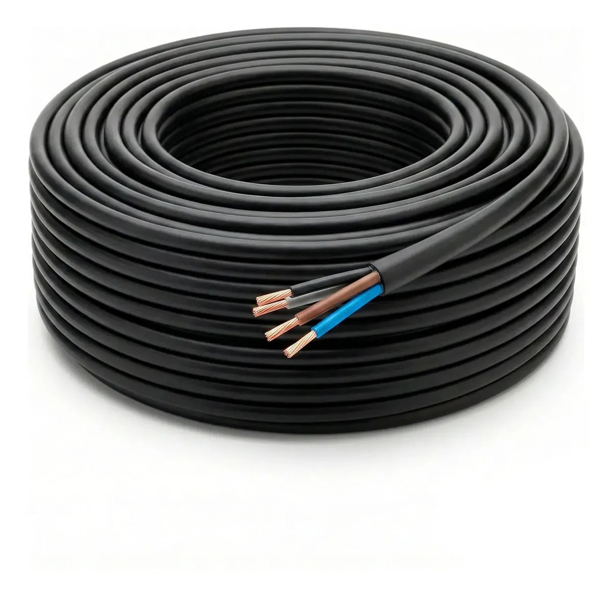 Rolo de 100M Cabo PP 4X2,50 MM Preto 100% Cobre - KBC