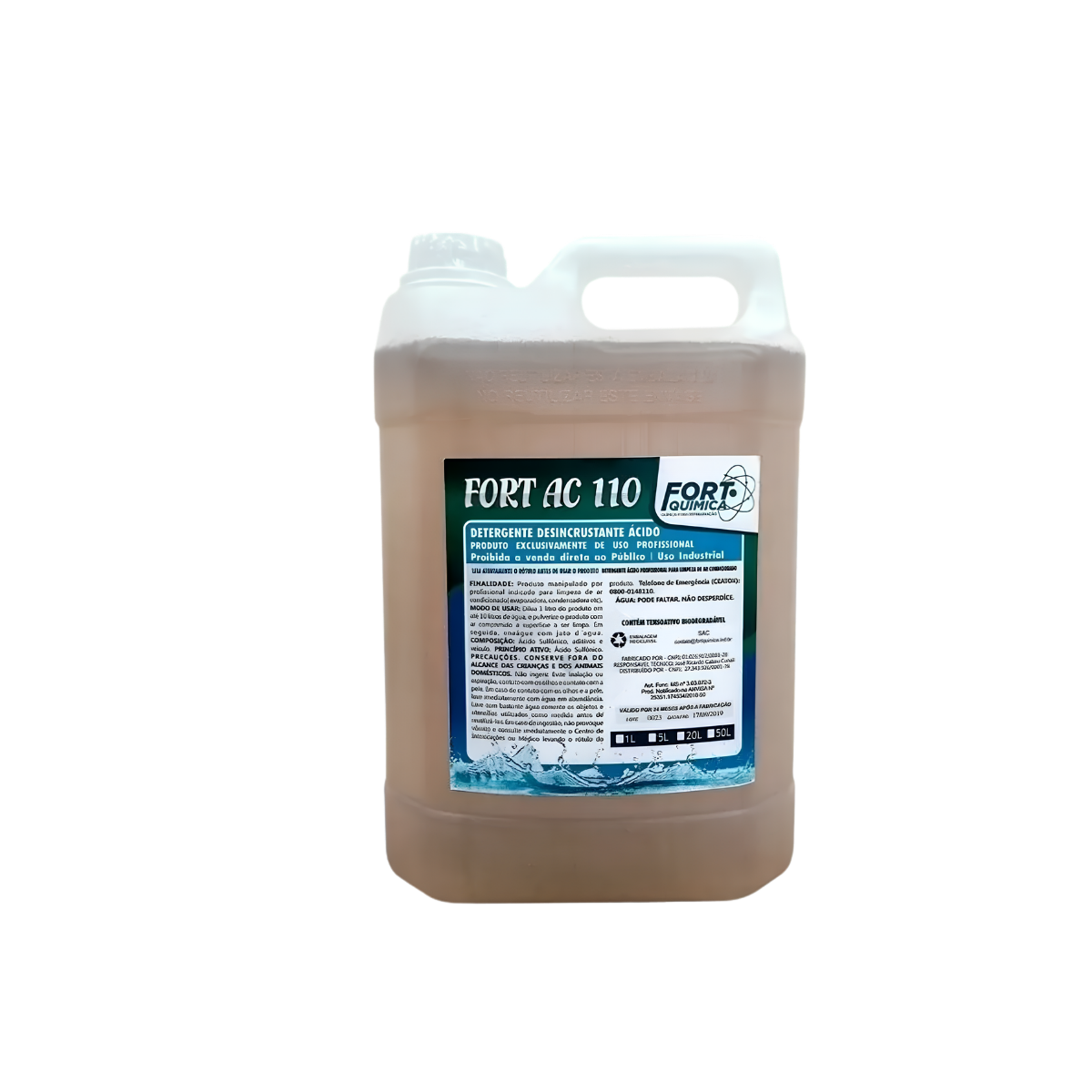 Detergente Desincrustante Concentrado Fort AC 110 5L - Fort Quimica