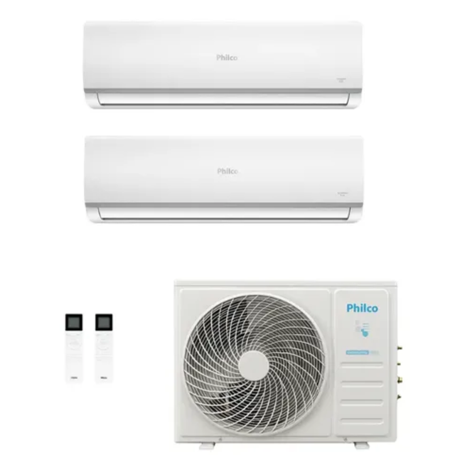 Ar Condicionado Mult Split Kit C/ 1 Condensadora de 18.000 btus + 2 Evap de 9.000 btus  Q/F - Philco