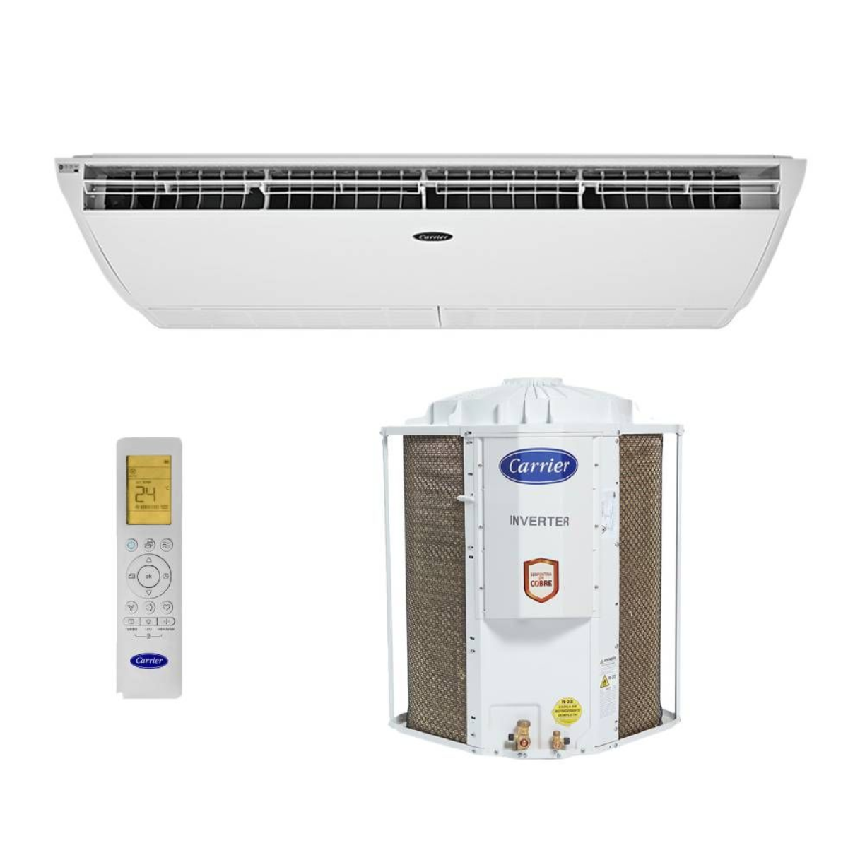 Ar Condicionado ( Cond+Evap )  Piso Teto Inverter 60.000 BTUs C/Wi-Fi  R32 - Carrier