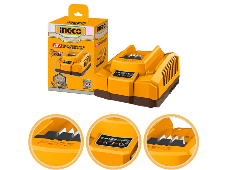 Carregador De Bateria Inteligente 20V Rápido 4.0A Bivolt 110-240V - INGCO