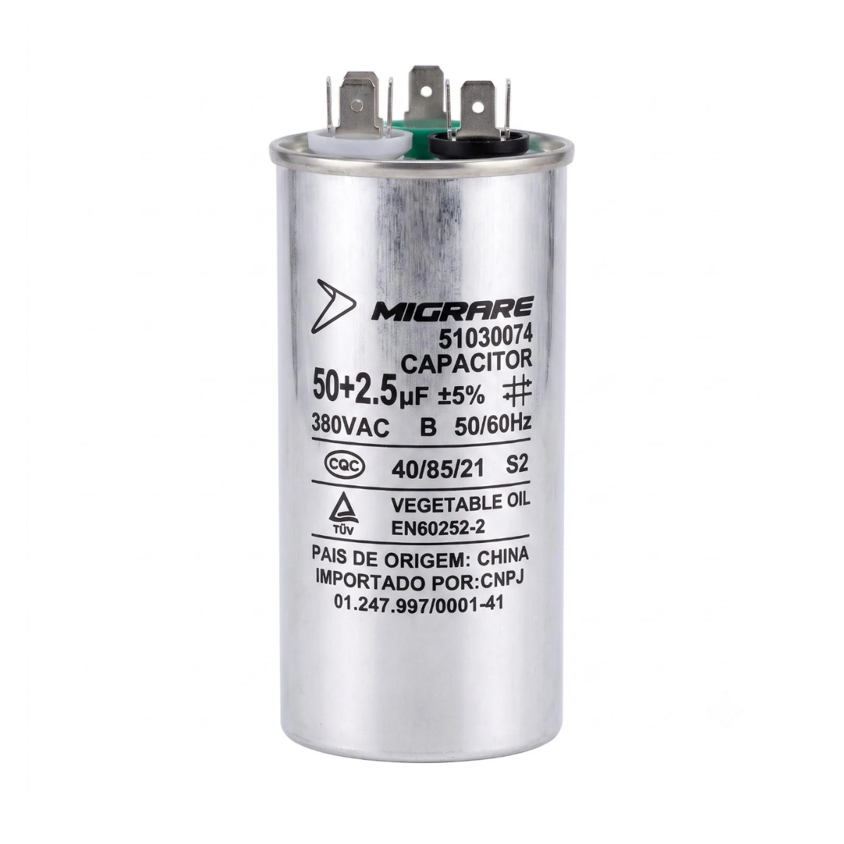Capacitor 50 + 2,5 Uf 380v - Migrare