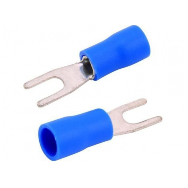Terminal Garfo 1,5 x 2,5mm azul  - Intelli