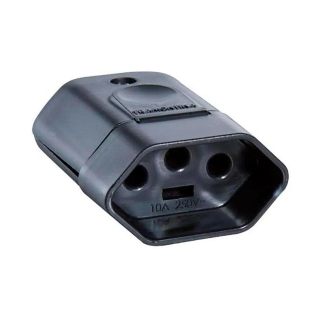 Plugue Femea 3p 10a Preto - TRAMONTINA