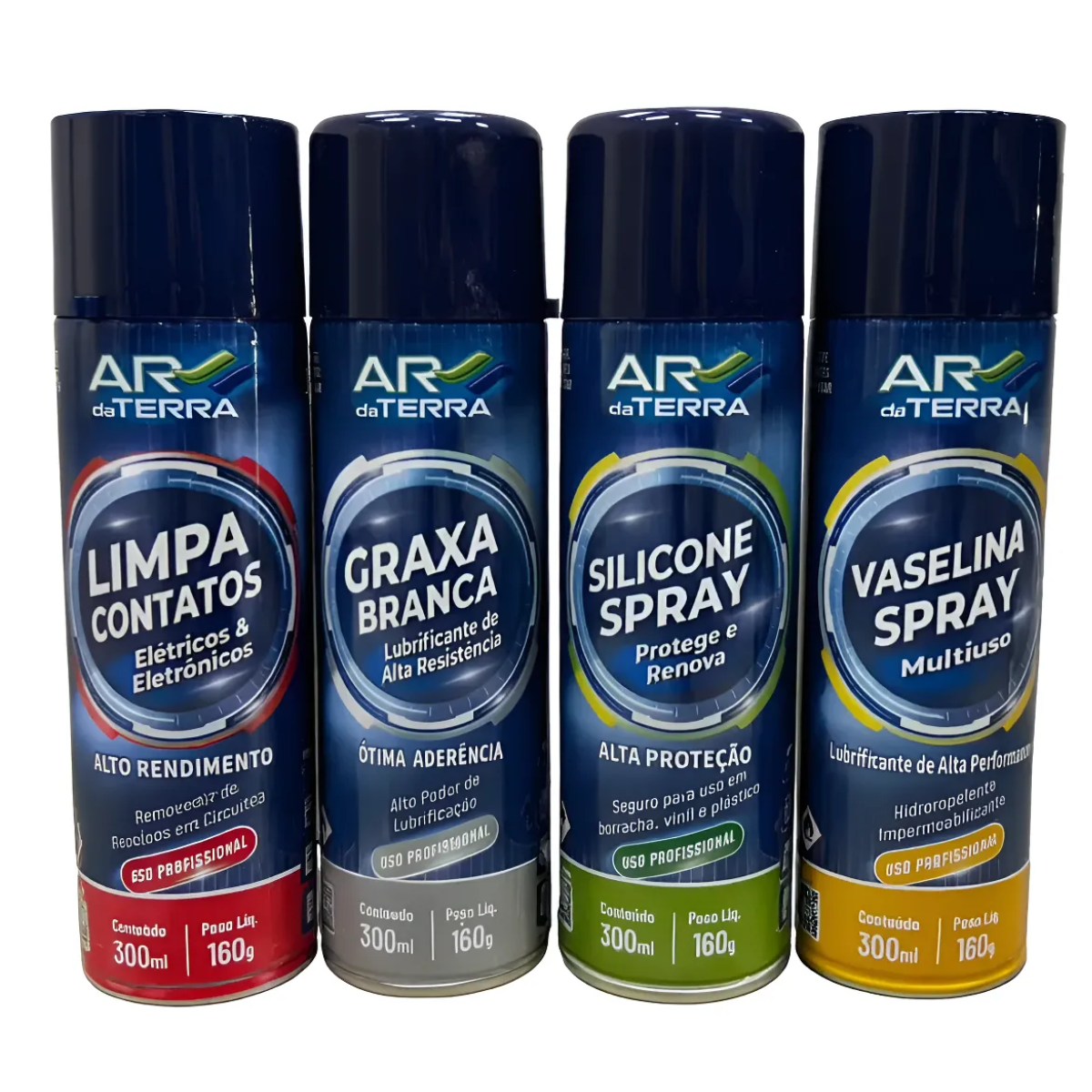 KIT graxa/vaselina/Silicone/Limpa contato Aerossol 300ML - Ar da Terra