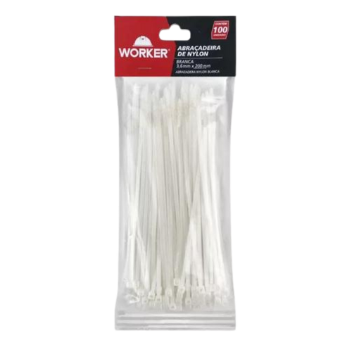 Abracadeira Nylon 2,5 x 200mm Br 100pcs - Worker