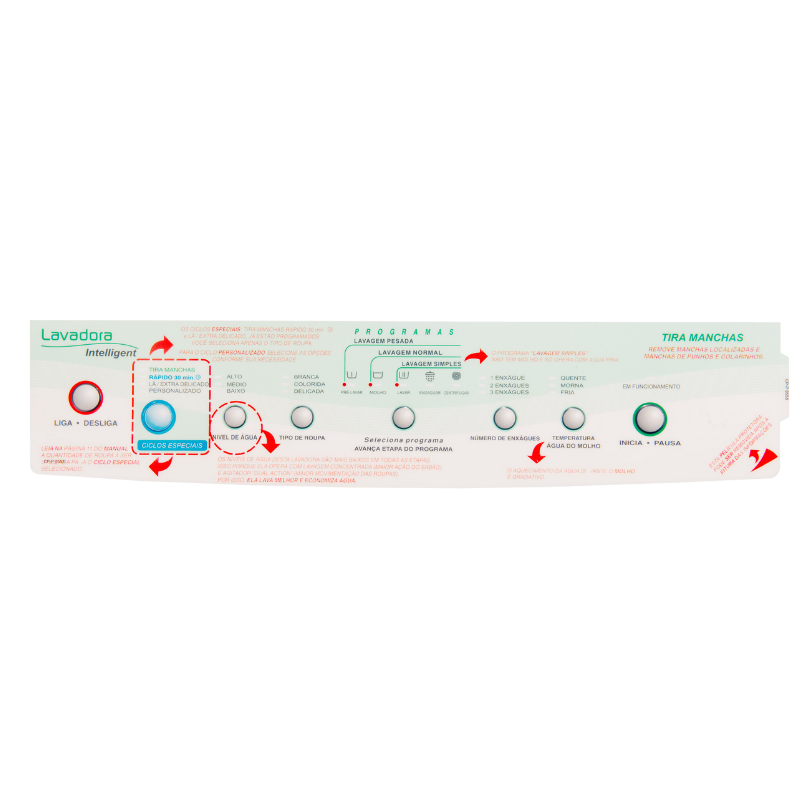 Painel Decorativo Brastemp p/ Lavadora BWQ22D / BWT22 - CP