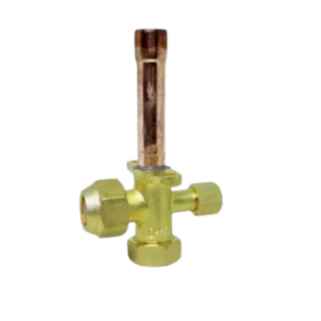 Válvula Serviço 3/4 Ar Split C/Acesso 1/4 Sae tipo Schrader para Carga Gás