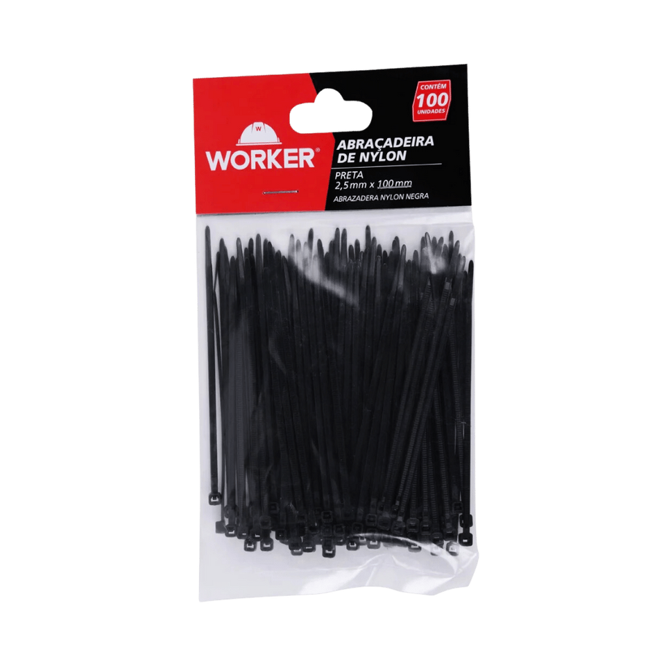 Abracadeira Nylon 3,6x200mm Pr 100pcs - Worker