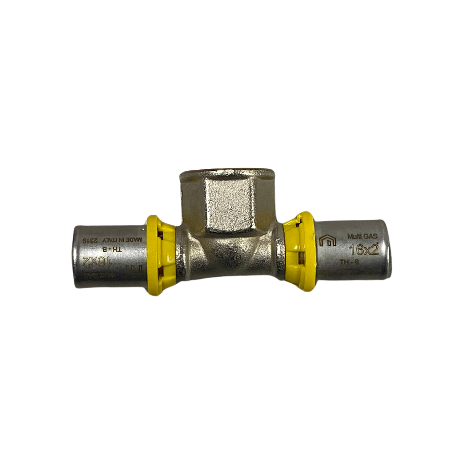 Tee Fêmea p/ Gás 16Mm X 1/2 (Multicamada) - EMMETI