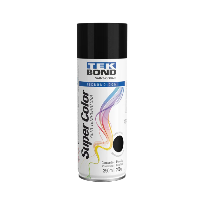 Tinta Spray 350ml Preto Brilhante - TekBond
