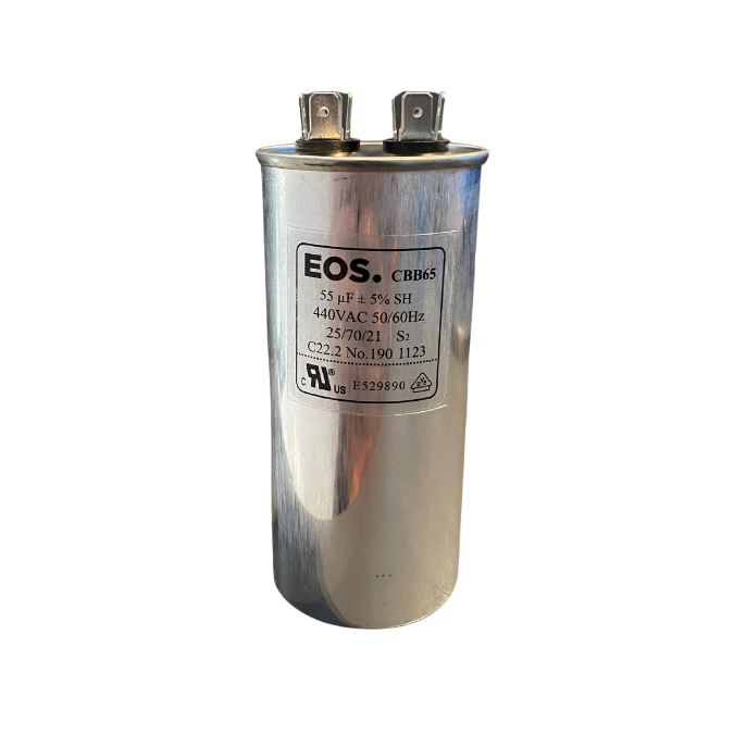 Capacitor 55 MFD 440VAC C/ Terminal 37x20 Corpo Alumínio - EOS