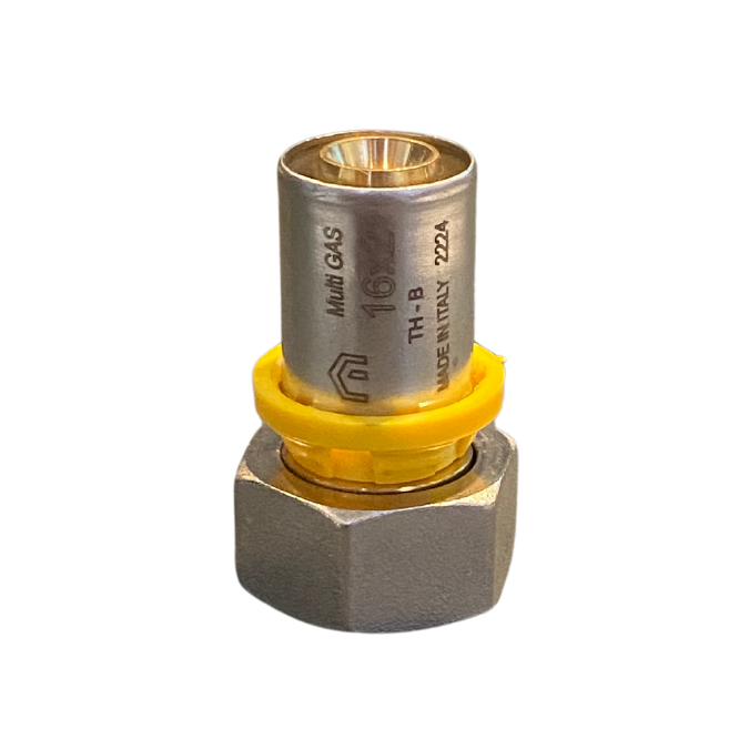 Conector Fixo Fêmea 16mm X 1/2 Multi Gás ( Multicamada ) - EMMETI