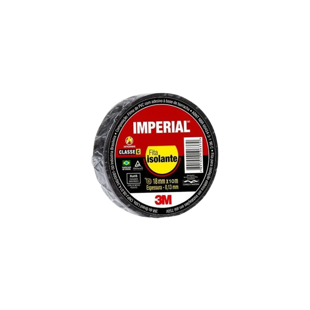 Fita Isolante Preta Imperial 10 Metros - 3M