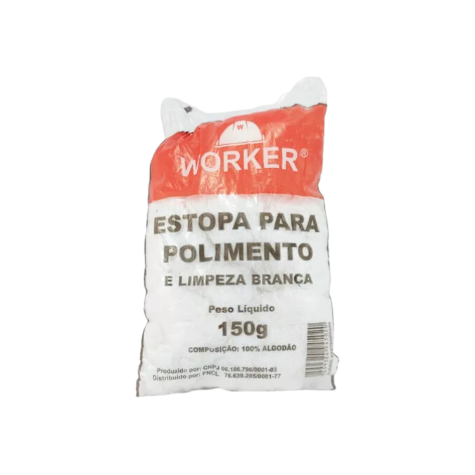 Estopa Para Polimento e Limpeza Branca Pacote 150gr - Worker