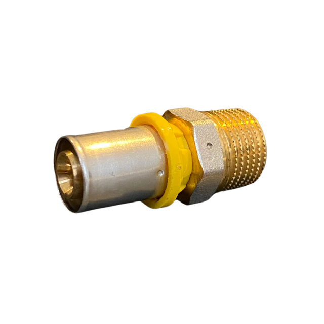 Conector Macho p/ Gás 16mm x 1/2 Prensar (Multicamada) - EMMETI