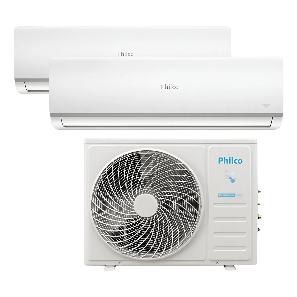 Ar Condicionado Mult Split Kit C/ 1 Condensadora de 18.000 btus + 2 Evap de 9.000 btus  Q/F - Philco
