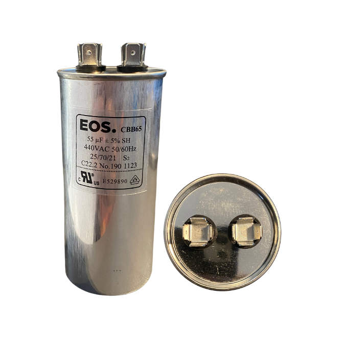 Capacitor 55 MFD 440VAC C/ Terminal 37x20 Corpo Alumínio - EOS