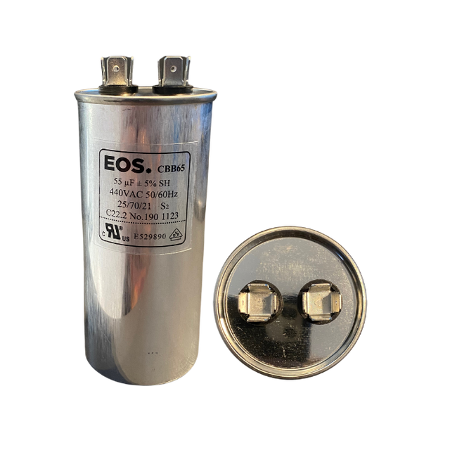 Capacitor 55 MFD 440VAC C/ Terminal 37x20 Corpo Alumínio - EOS