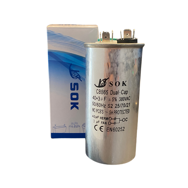 Capacitor duplo 40+3uf 380VAC - SOK