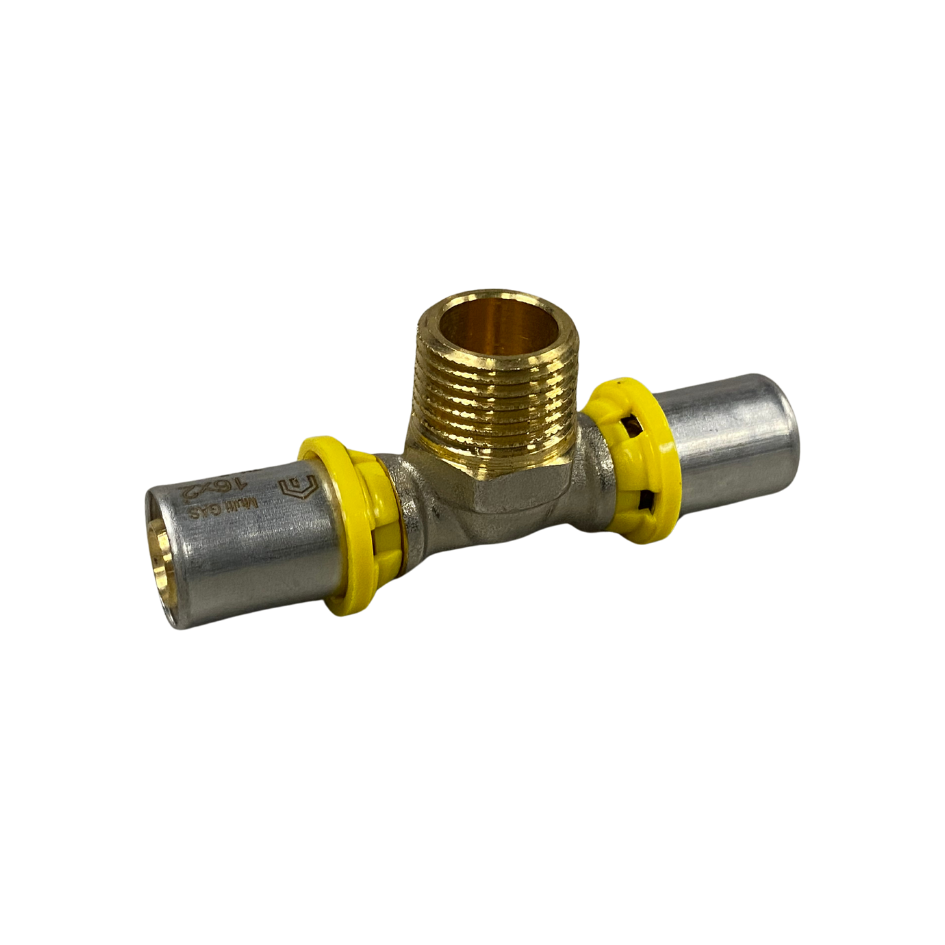 Tee Macho p/ Gás 16MM X 1/2 Multi Gás (Multicamada)  - EMMETI