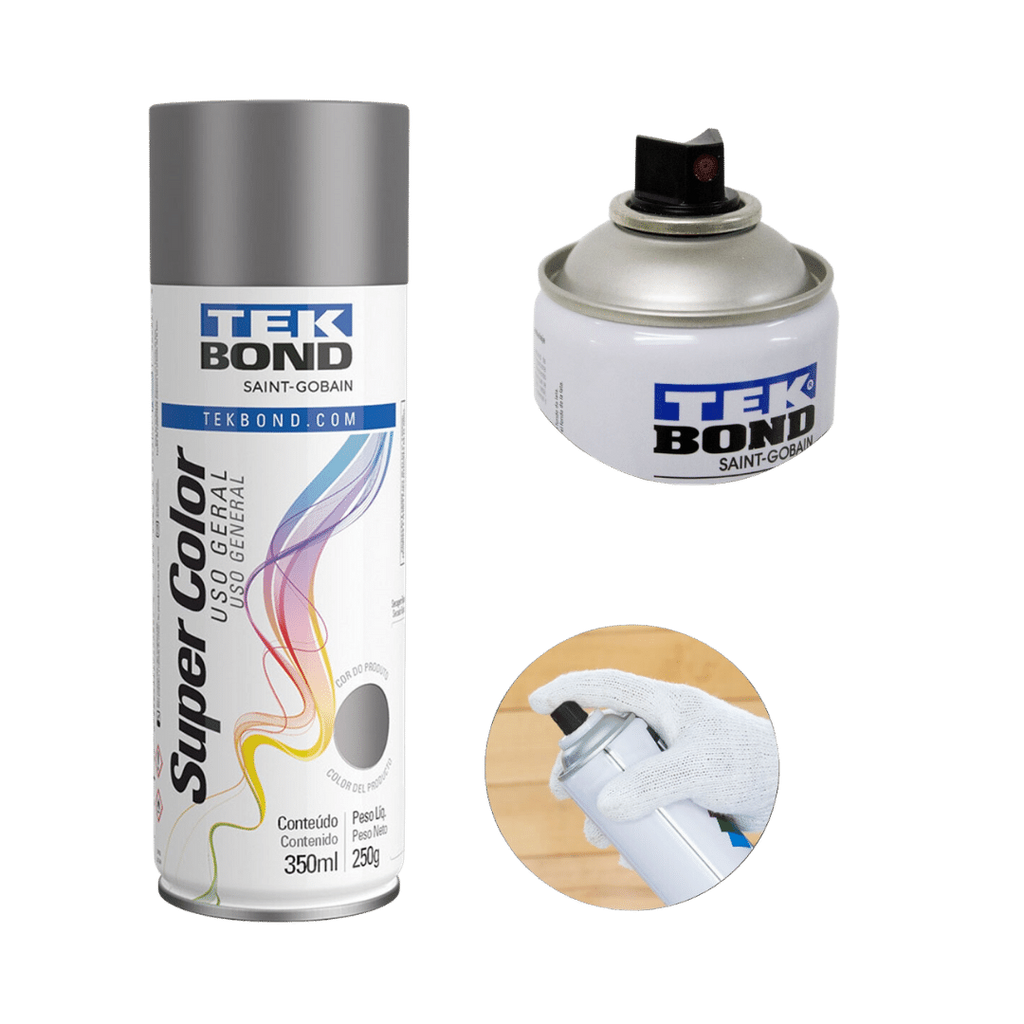 Tinta Spray Platina Uso Geral 350ml - Tekbond
