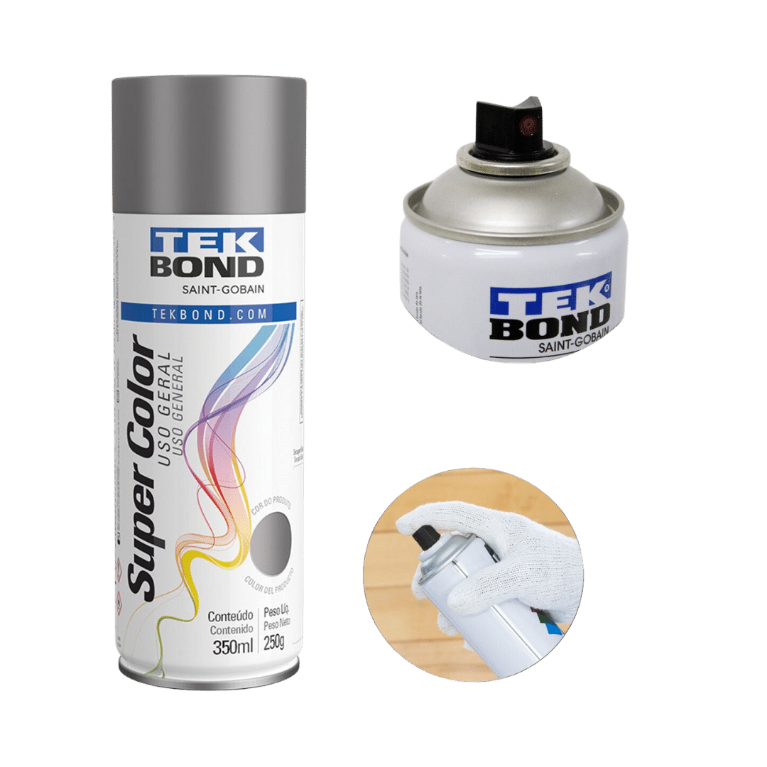 Tinta Spray Platina Uso Geral 350ml - Tekbond