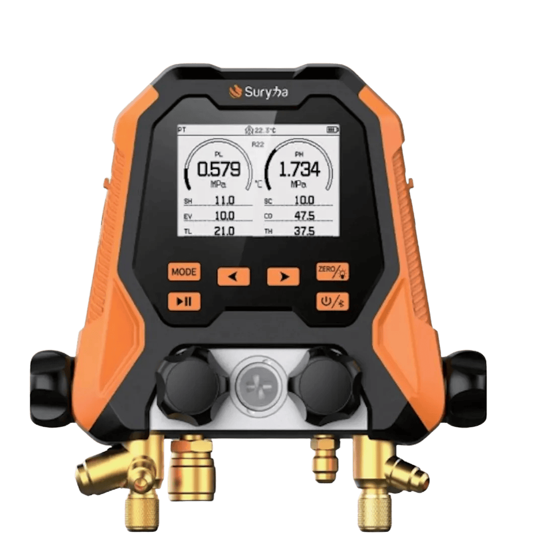 Manifold Digital 4 Vias C/ Mangueiras e Bluetooth - Suryha