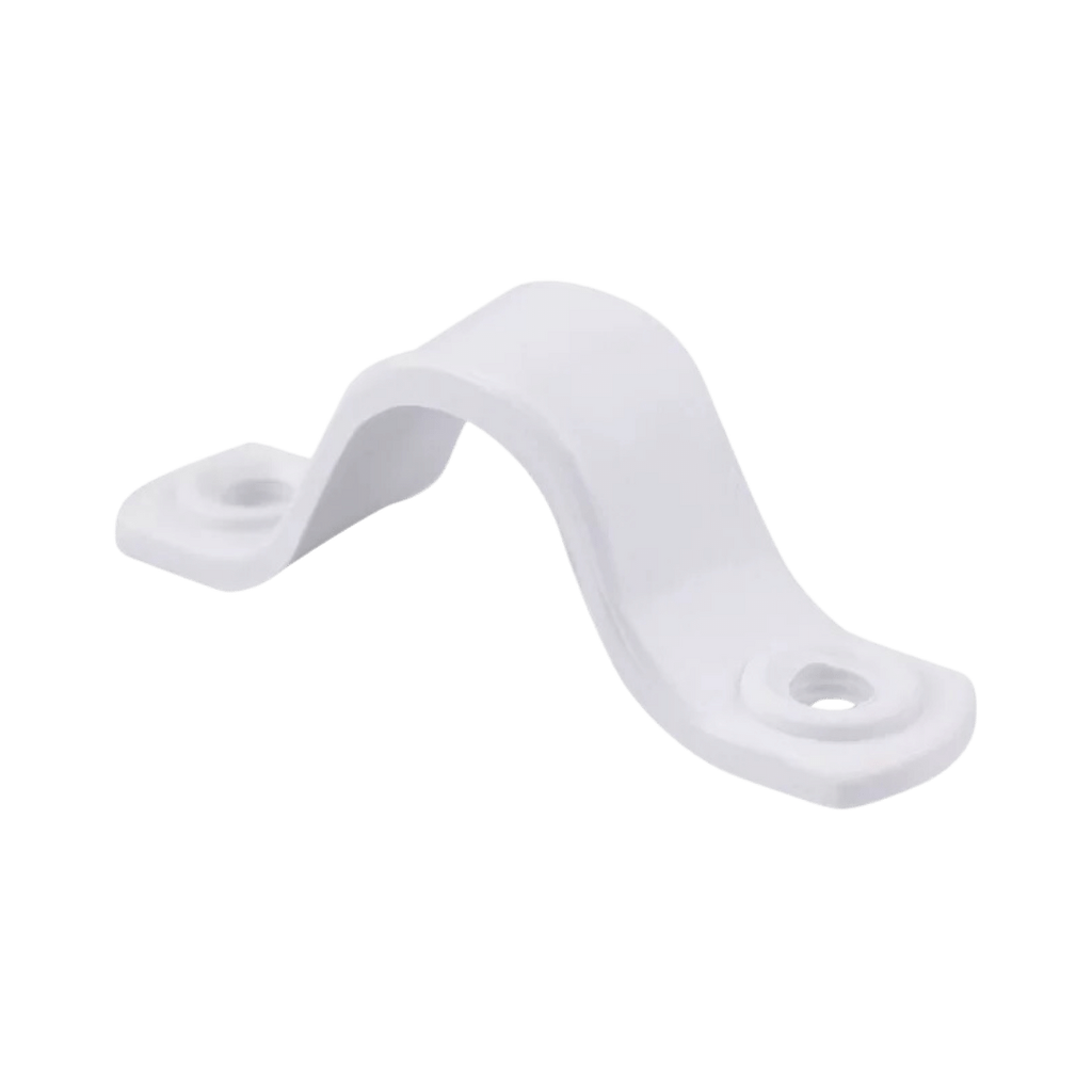 Abraçadeira Tipo U Plastico Branco P/ Mangueira de 1/2