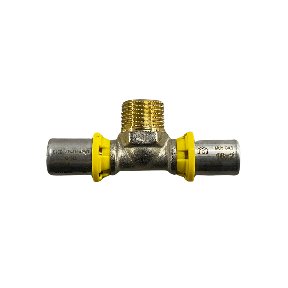 Tee Macho p/ Gás 16MM X 1/2 Multi Gás (Multicamada)  - EMMETI