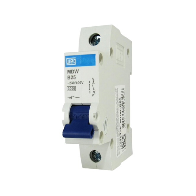 Disjuntor Unipolar Din Curva B 25A 3Ka (MDW-B25) - Weg