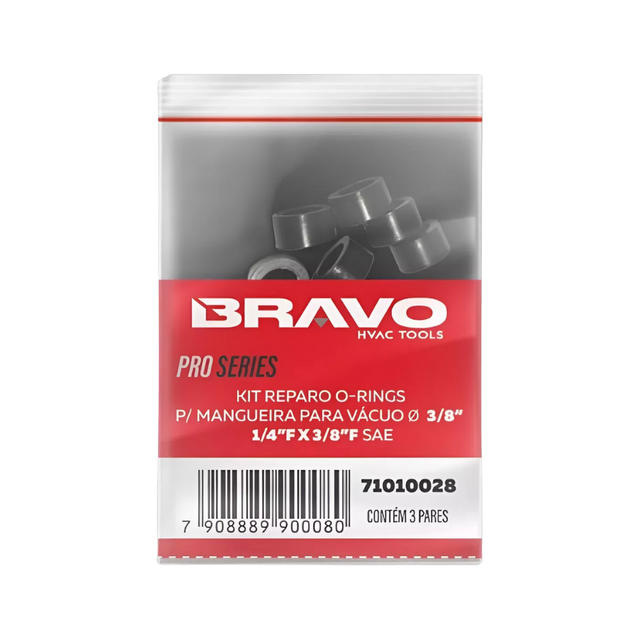 Kit Reparo Orin-g P/Mangueira de Vácuo 3/8 (3/8x1/4)  3/pares  Pro Series - Bravo