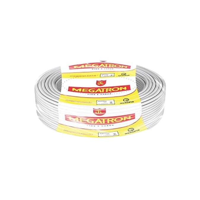 Cabo Flexível 1x2,5mm Branco 750v - Megatron/Cobrecom