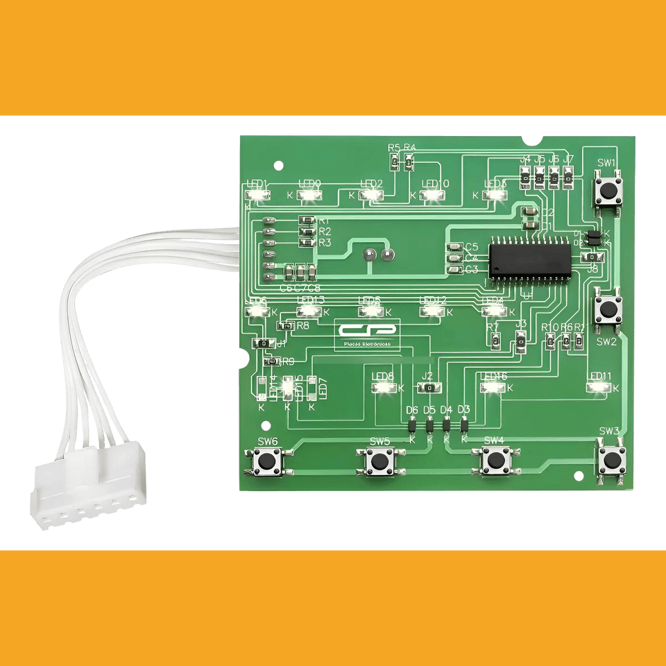 Placa controladora digital de processo compatível lavadora interface Led13 Led14 Led15 Led17 bivolt - CP