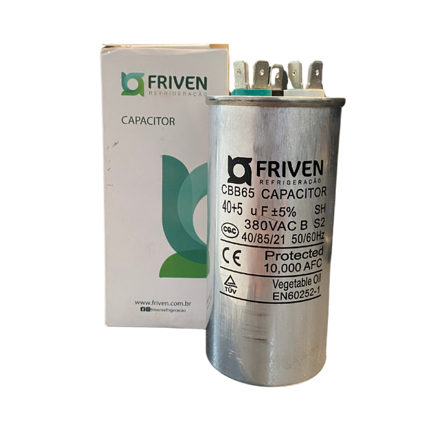 Capacitor Duplo 40+5UF 380VAC - Friven