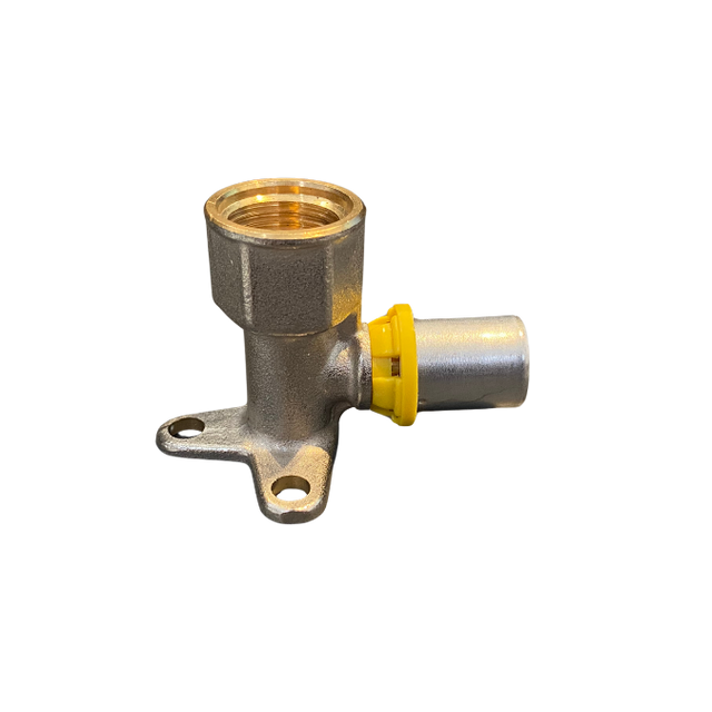 Cotovelo 90° Base Fixa c/ Flange p/ Gás 16mm x 1/2 Prensa ( Multicamada )  - EMMETI