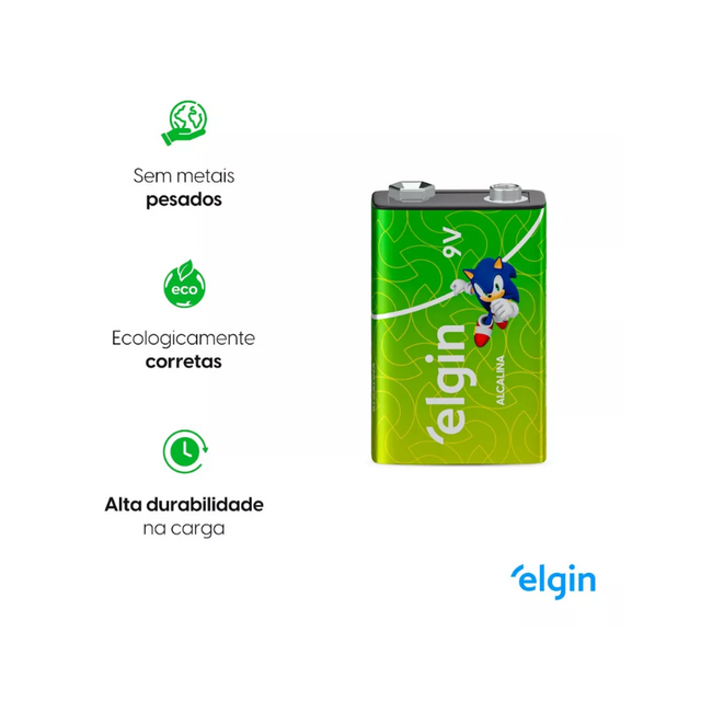 Bateria Alcanina 9V | 6L61 - ELGIN