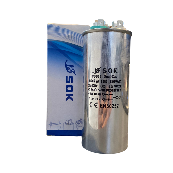 Capacitor Duplo 45+5 380v - Sok