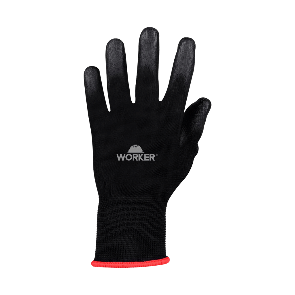 Luva Pu ( Preta ) WK29 Poliester TAM 8" M - Worker