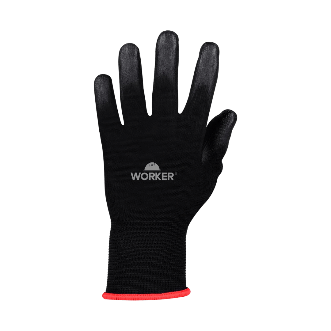 Luva Pu ( Preta ) WK29 Poliester TAM 8" M - Worker